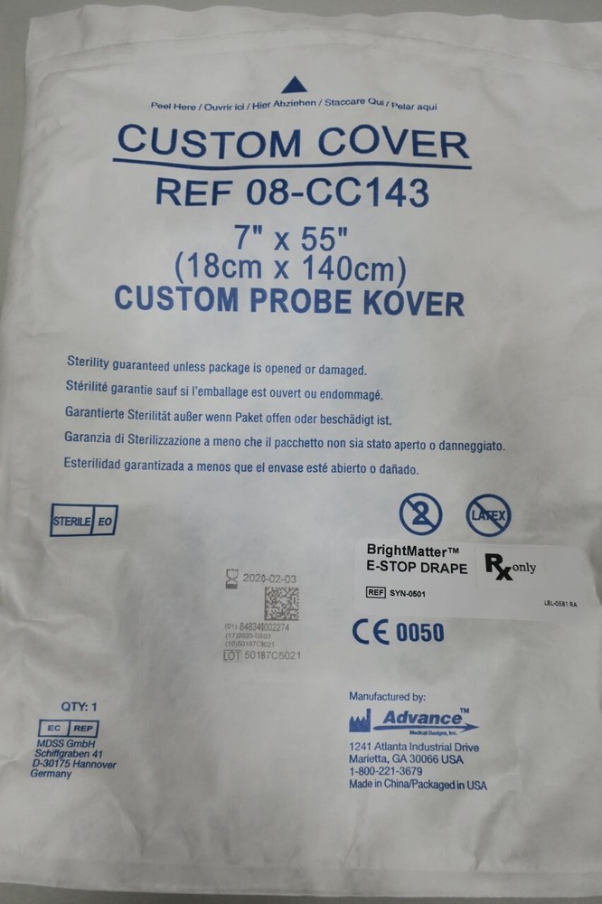 Box Of 10 Synaptive Medical SYN-0501 Brightmatter E-stop Drape
