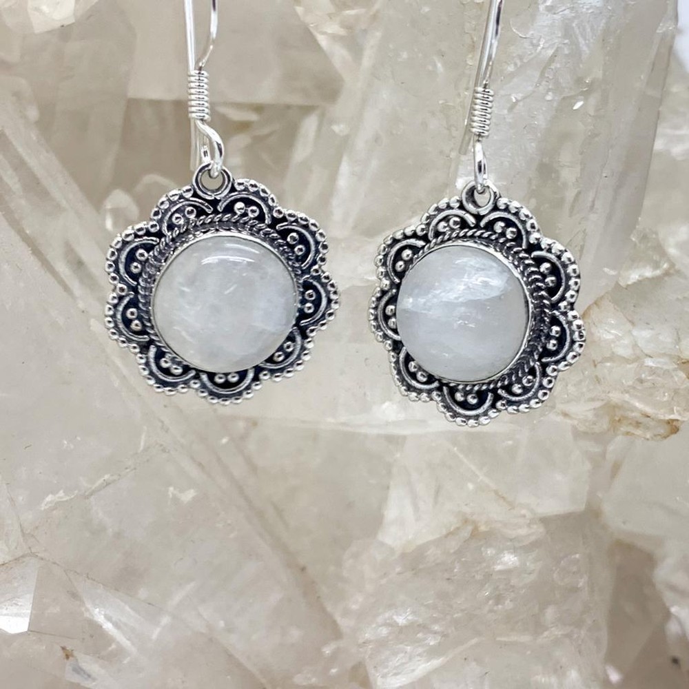 Moonstone Sterling Silver Earrings $70