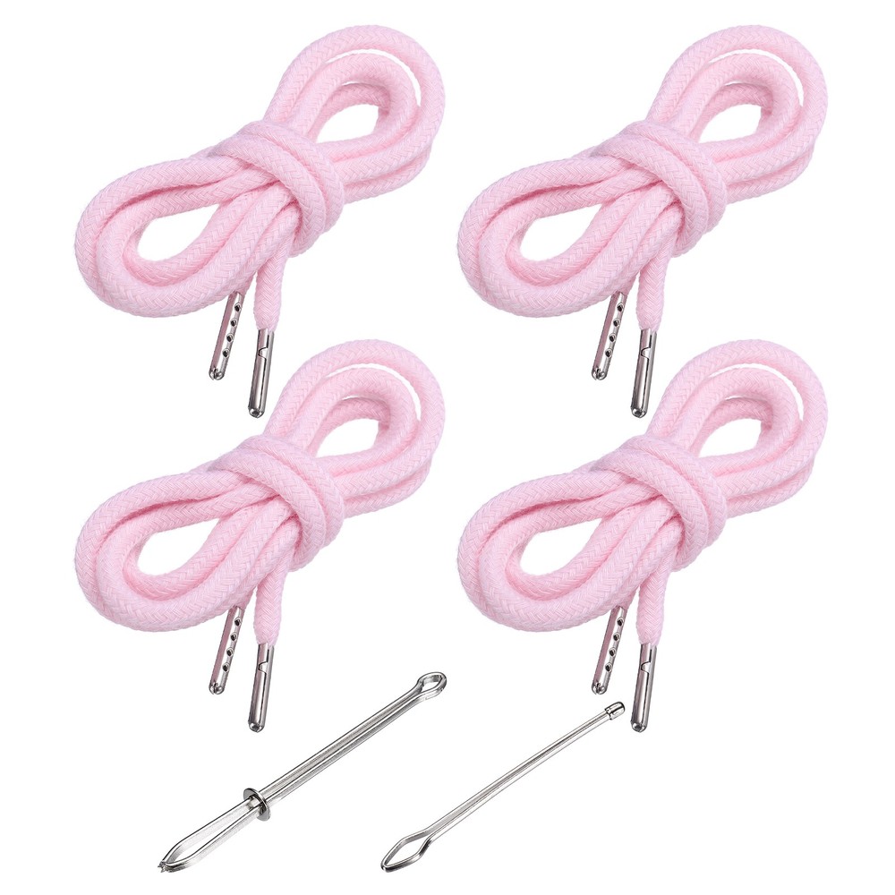 4pcs 51 Inch Replacement Drawstring Cords with Threaders, Light Pink