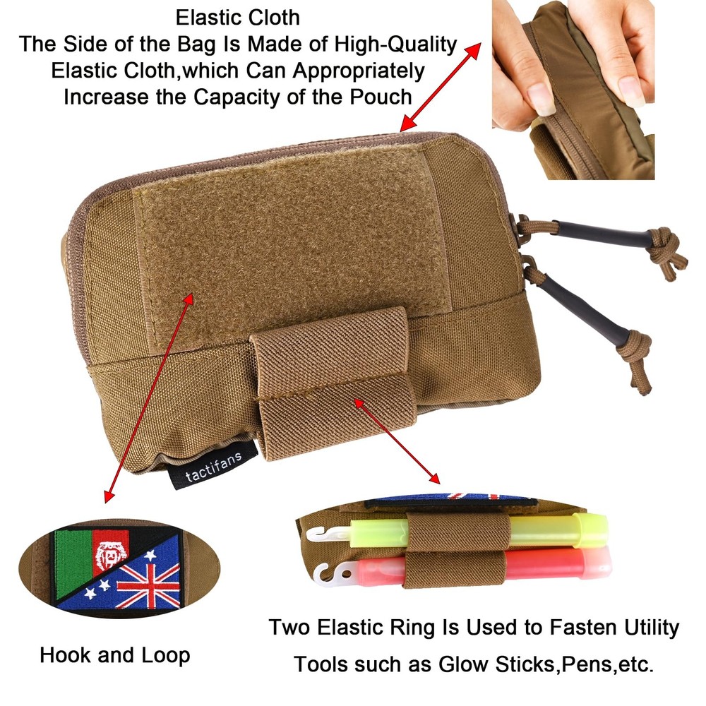 tactifans Tactical Molle Admin Pouch,Small Chest Coyote brown