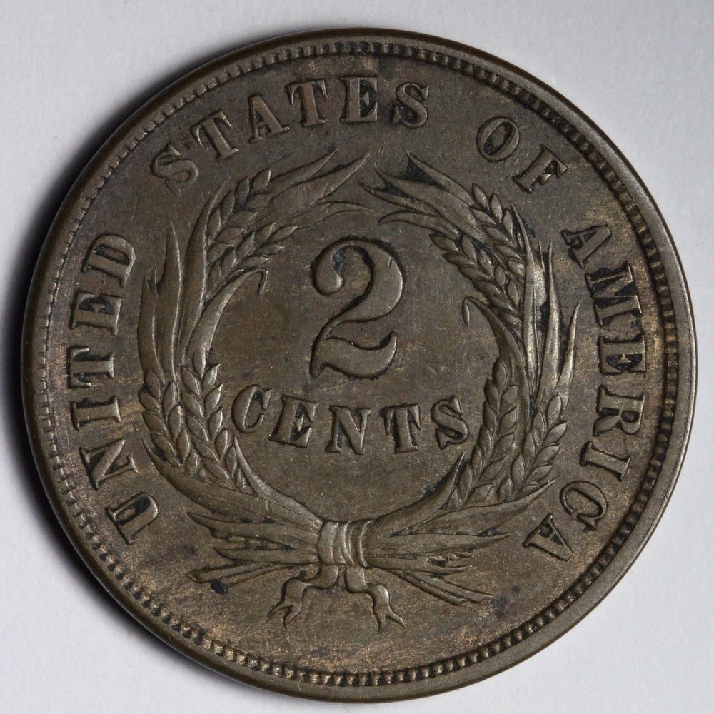 1864 Two Cent Piece AU+/UNC E147 OIEM