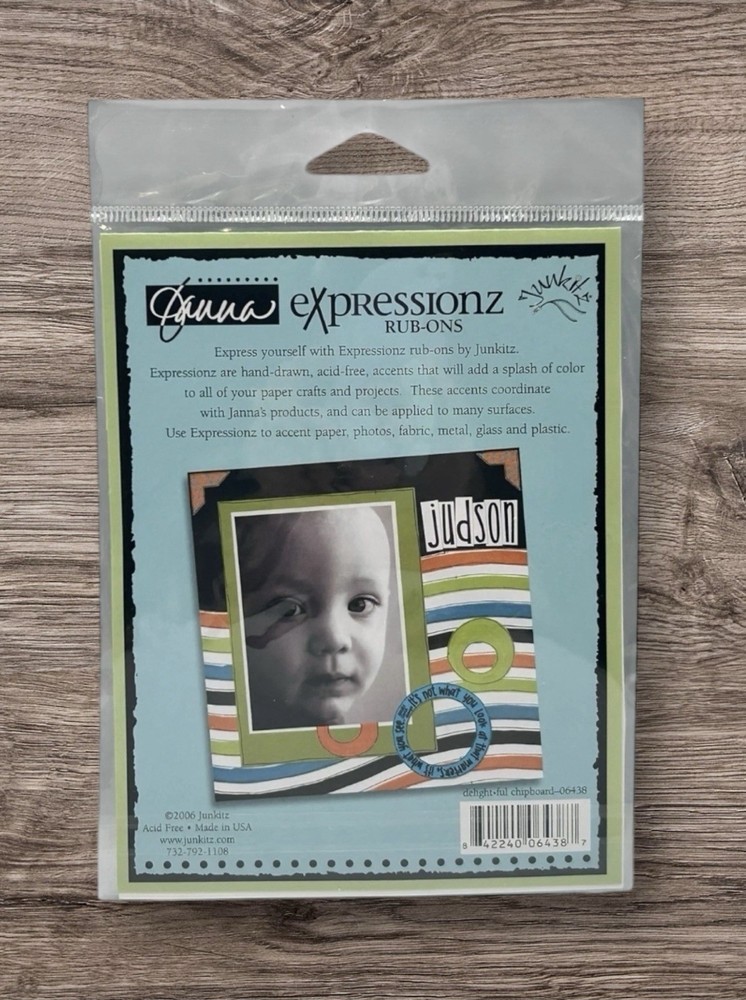 Junkitz Expressionz Delightful Rub-Ons Expressions Scrapbooking NEW