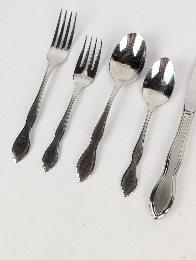 5 Pc Oneida Rogers TWILIGHT Place Setting Burnished Stainless Flatware