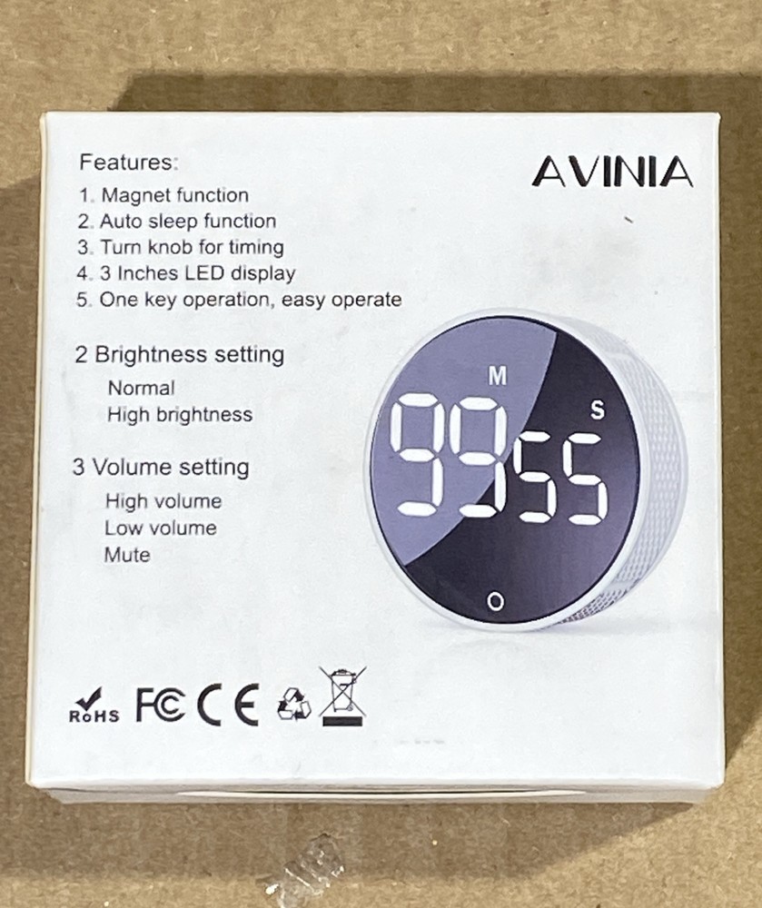 Avinia LED Rotating Countdown Timer, Adjustable Brightness Magnetic QX-5611-2