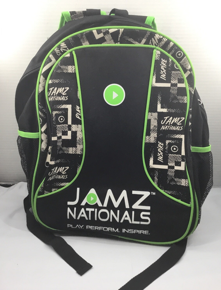 Jamz Nationals Backpack Green And Black Play Perform Inspire