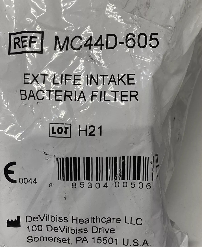 2 Pack, DeVilbiss MC44D-605 Extended Life Intake Bacteria Filter NEW OEM