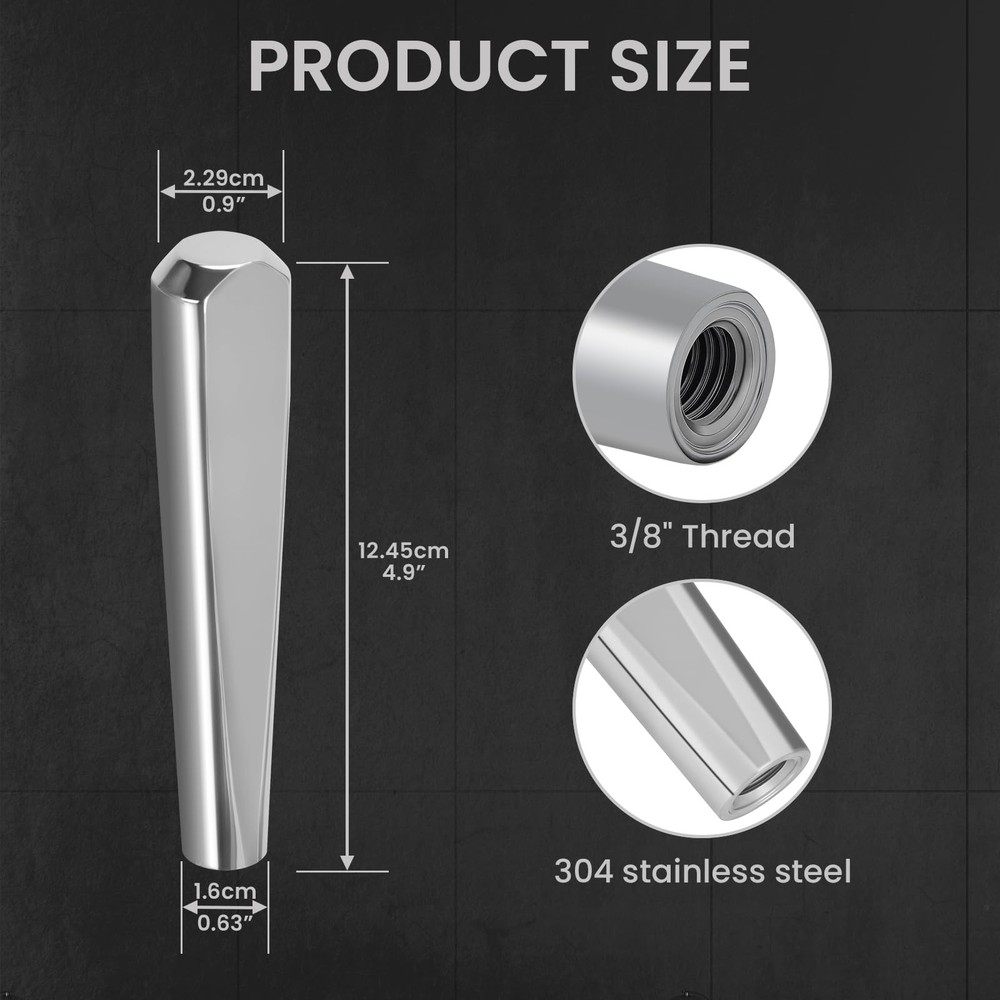 2 Pack Stainless Steel Beer Keg Tap Handle – 4.9" Durable Metal Handle 3/8" T...