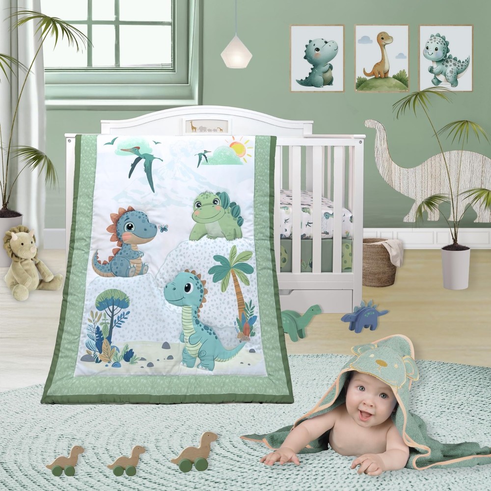 TrenD'lay 4 Piece - Includes Comforter, Fitted sheet, Crib skirt Multi Color