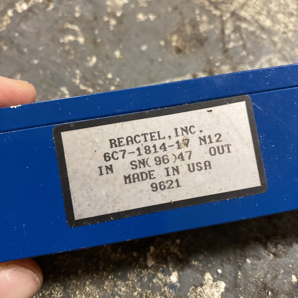 Reactel 6c7-1814-17 n12 RF Microwave Band Pass Filter 6 section single channel