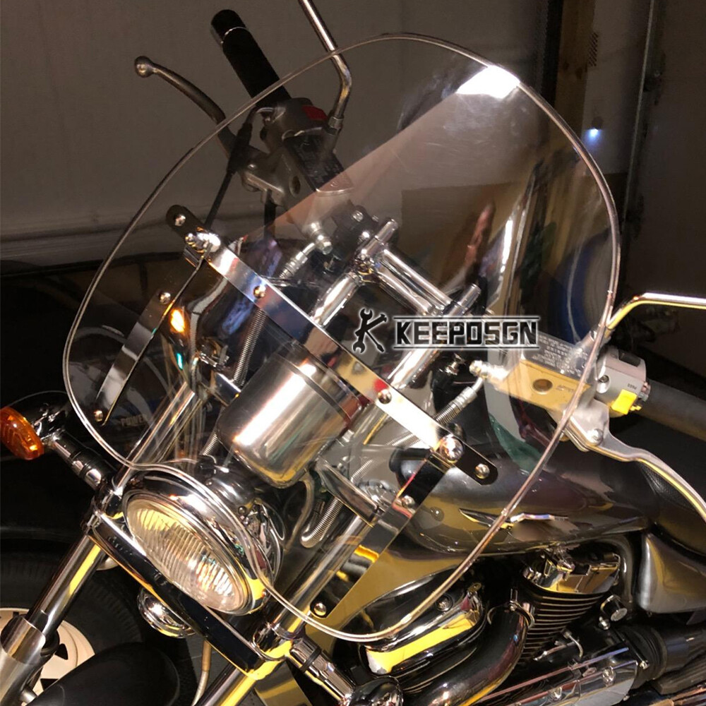 Large Windshield Windscreen Clear For Suzuki Boulevard S40 7/8'' 1'' Handlebar