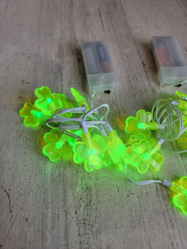 Shamrock mini string light st Patrick day set decor green