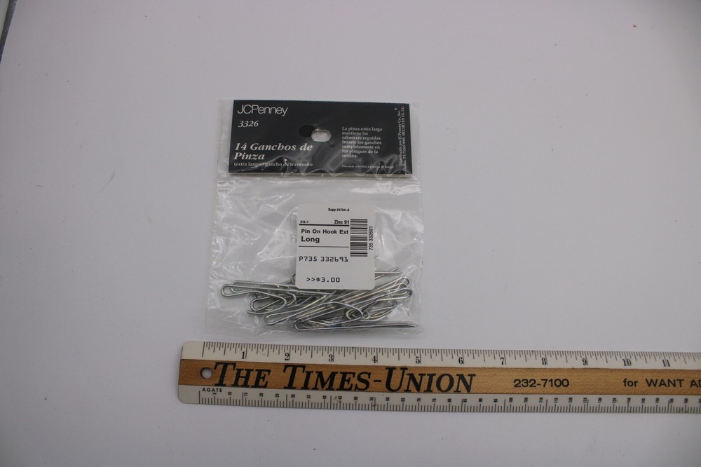 14 JCPenney #3326 Quik-Hooks Extra Long Traverse Hooks