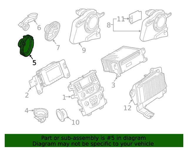 Genuine Ford Front Dr Speaker CH6Z-18808-B