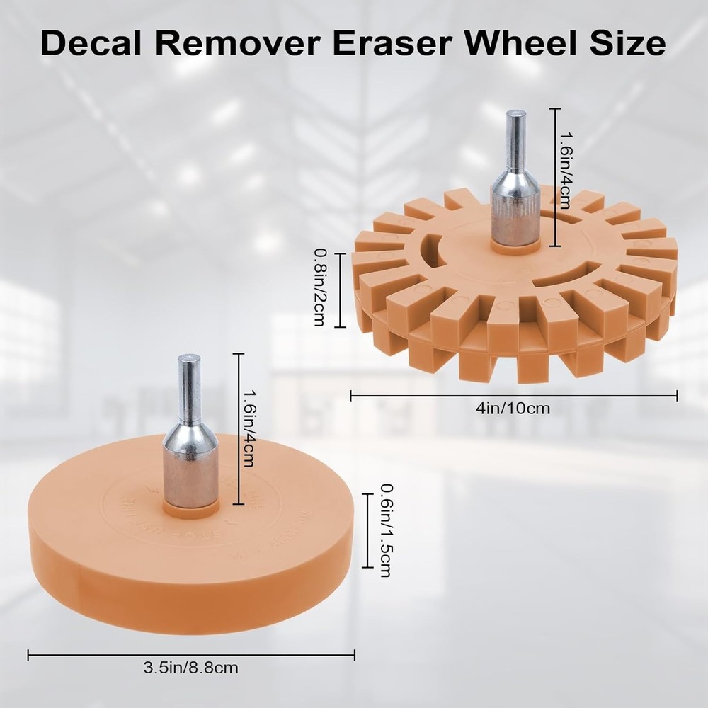 - 4 Pack Rubber Decal Remover Kit with Solid & Gear Design, Adhesive for Viny...