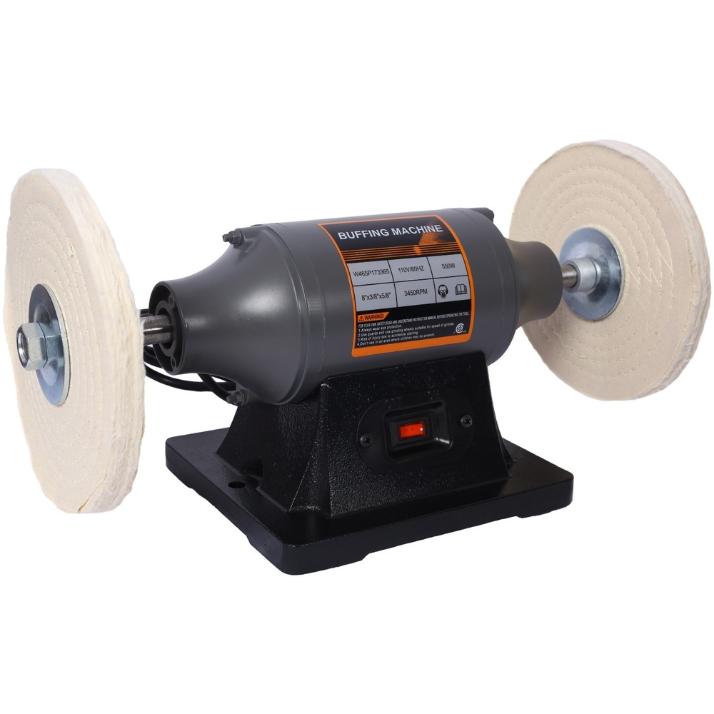 8-Inch Benchtop Buffer Polisher with 4 Thick Wheels, CSA Certified
