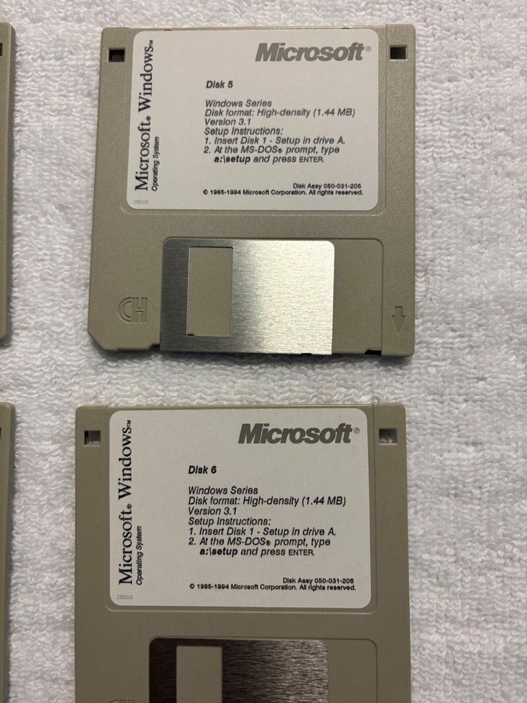 📦 Microsoft Windows Operation System, Version 3.1, Setup, 3.5" Floppy Diskettes