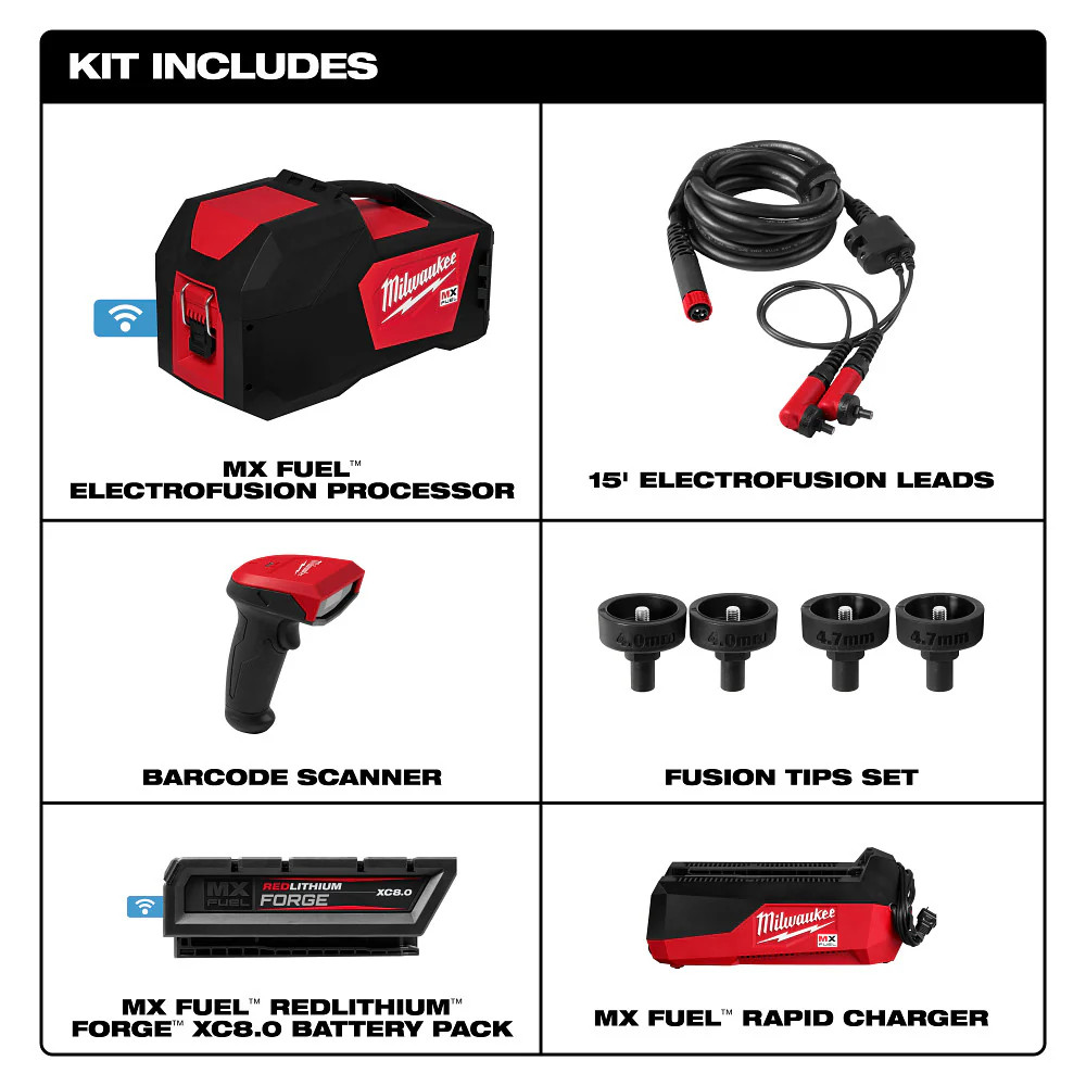 Milwaukee MXF545-XC MX FUEL Electrofusion Processor High Performance Tool Kit