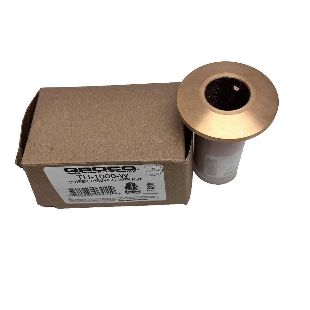 TH-1000-W 1"BRONZE NPSM THRU-HULL WITH NUT