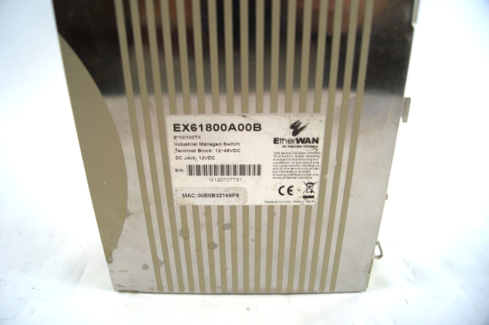 EtherWAN EX61800A00B EX61800A Industrial Managed Switch 12-48VDC WORKING E163