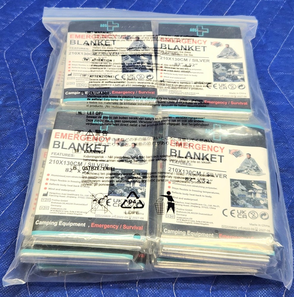 EMERGENCY BLANKET 12 PACK