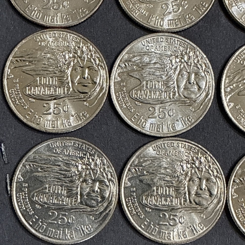 Edith kanaka’Ole quarter error D, Cod Instead of God, set of 12