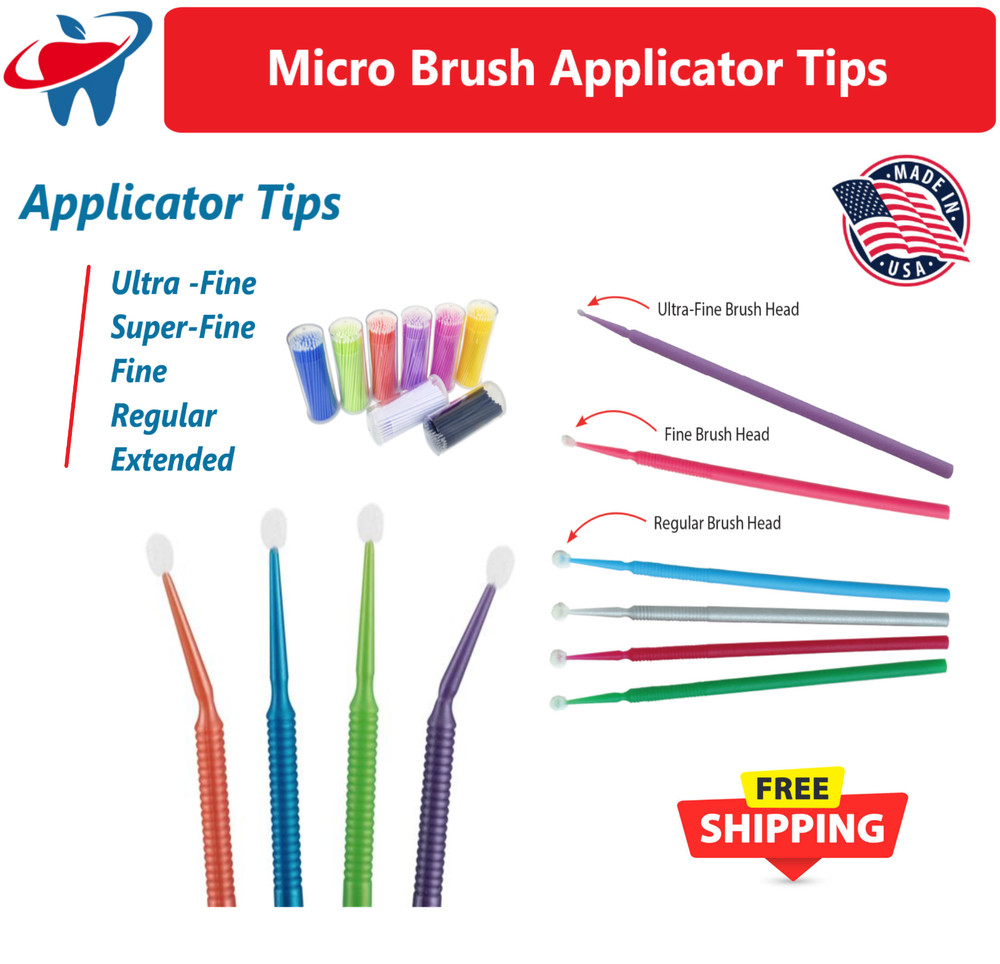 Dental MaxMicro Microbrush Micro Brush Applicator Tips (Super-Fine, Ultra -Fine)