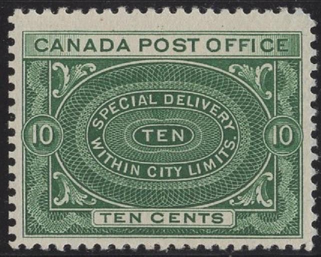CANADA: E1a TEN CENT SPECIAL DELIVERY ~  MNH // CV $600