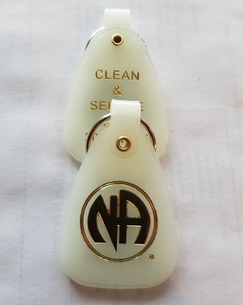 Narcotics Anonymous - NA - 30 year MOON GLOW KEY TAG - 30+ yr clean