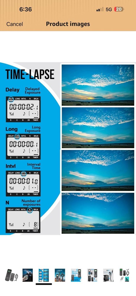 AODELAN WTR-2 Wireless Remote Shutter Release for Cameras