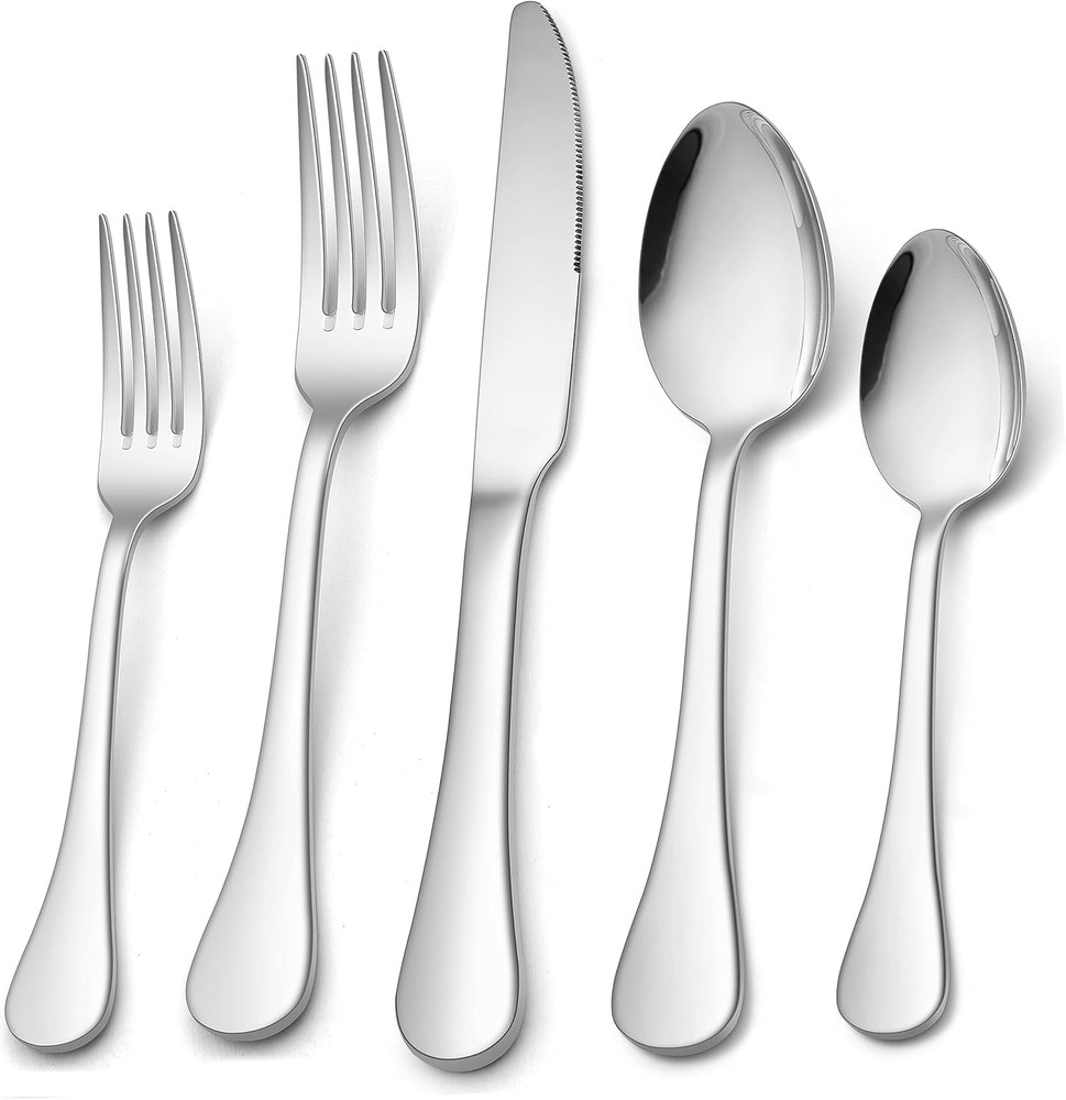 Haware 18/10 Silverware Set, 40-Piece Stainless Steel Flatware Service for 8