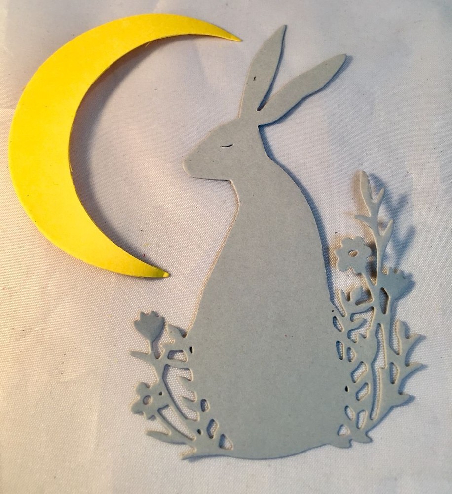 Easter Die Cuts * Midnight Hare * 10 Sets * White or Gray Cardstock * Cute!