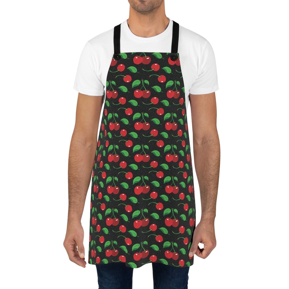 Cherry Print Apron for Baking and Cooking Fun Kitchen Accessory Gift for Chefs