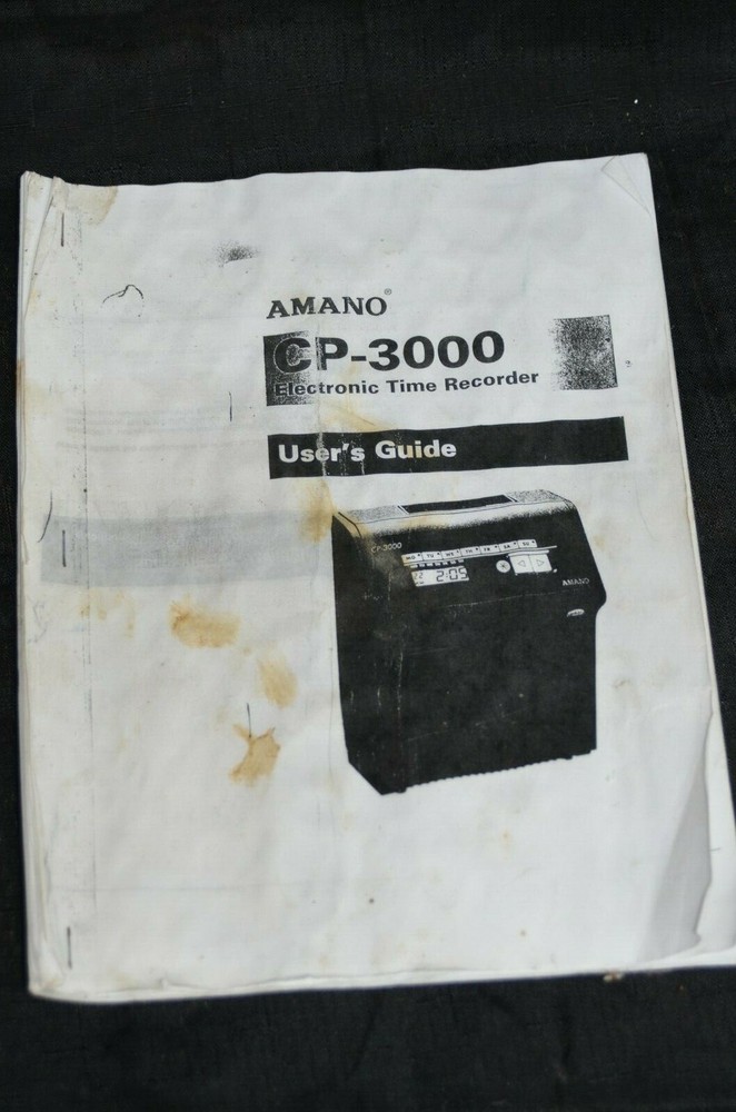 Amano CP-3000 User Owners Installation Manual Electronic Time Recorder Guide
