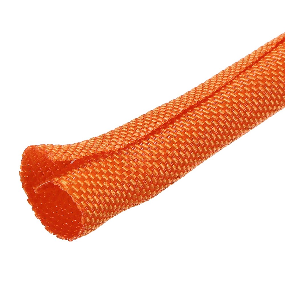 Wire Split Braided Cable Management Sleeve, Orange (5/16" - 49 Feet)