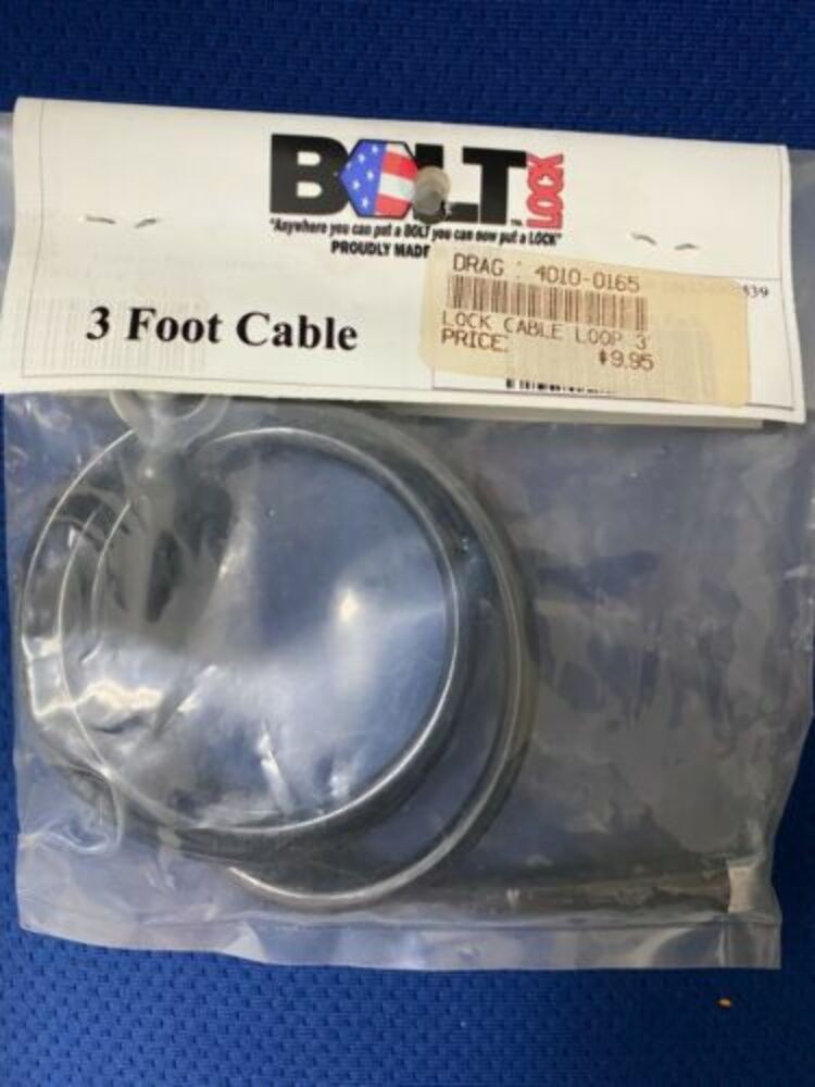 Bolt Lock Motorcycle Cable Loop Lock 3' 4010-0165 Security Cable