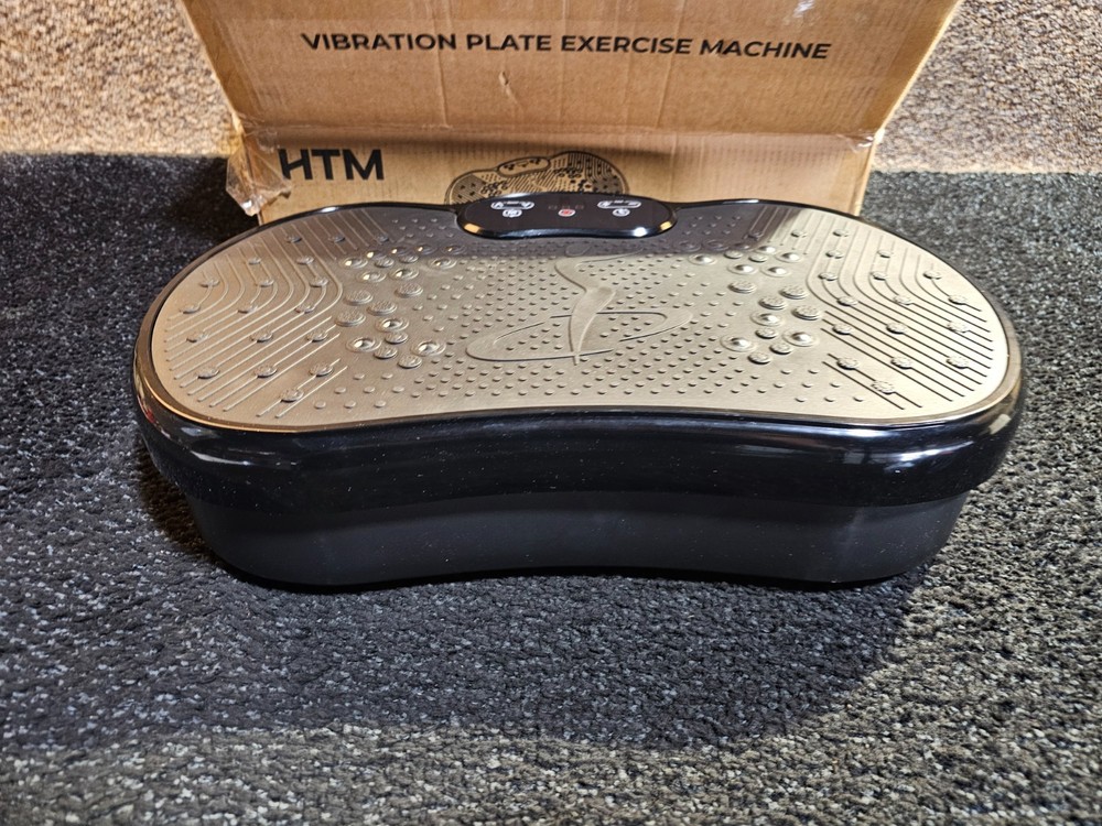 HTM Vibration Plate Exercise Machine Black 300 lbs Capacity 120 Speeds 9 Modes