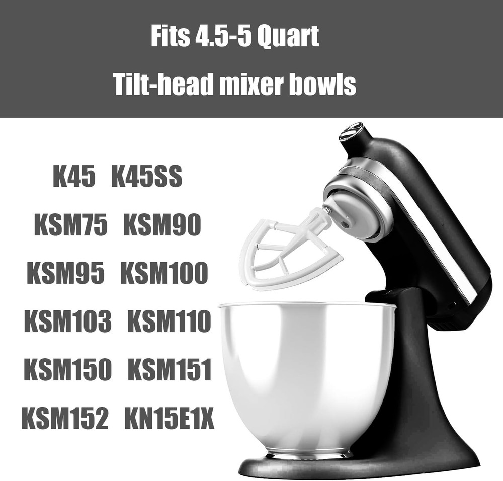 Flexible Edge Beater Attachment for KitchenAid Mixer - Ideal for Baking