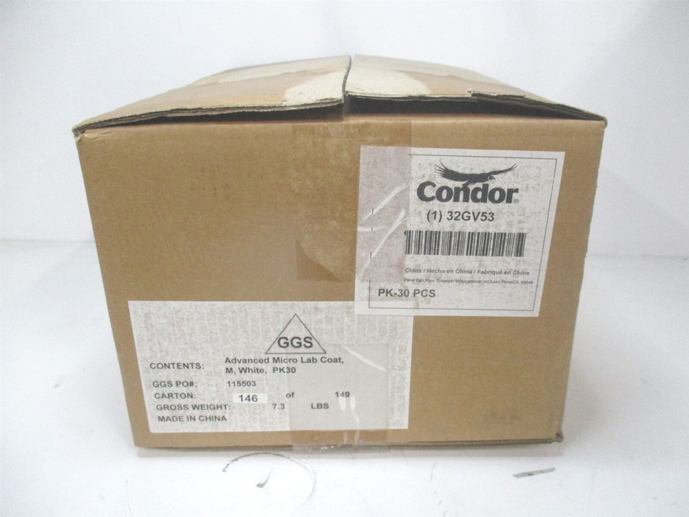 (32GV53) Size Medium White Disposable Lab Coat - Pack of 30