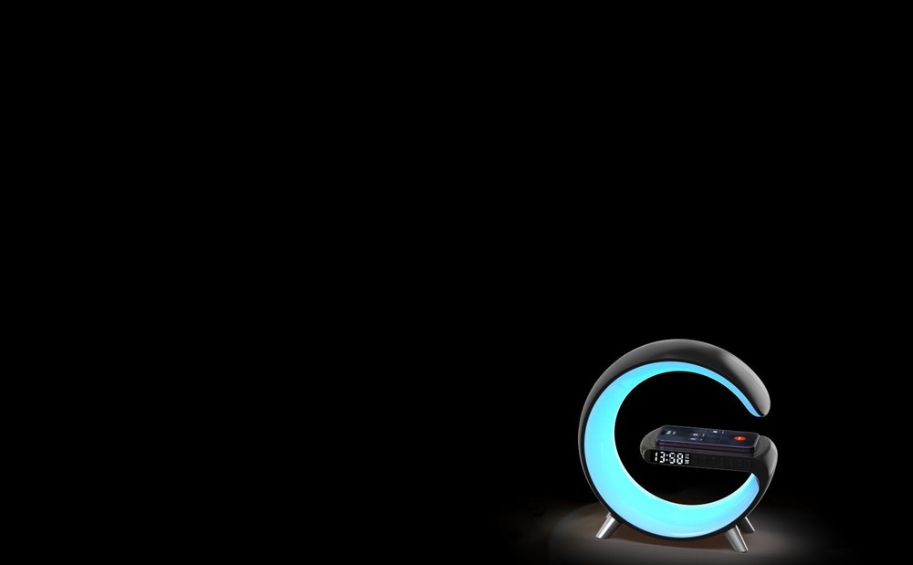 night light smart Bluetooth speaker projection light wireless Charger table lamp