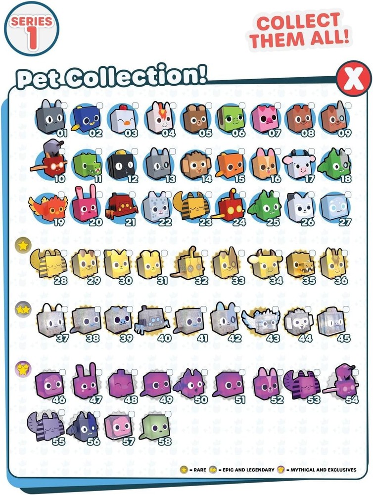 Pet Simulator X Mystery Pets 2PK 2 Piece Set, Multicolor
