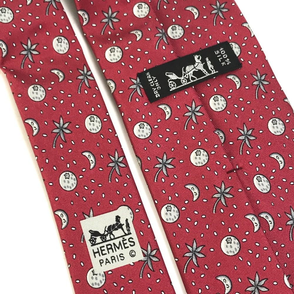 HERMES Tie All Over Pattern Silk