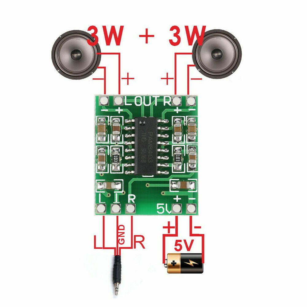 5pcs Super Small 3W+3W Type D PAM8403 Digital Amp Power Module 2.5V-5.5V