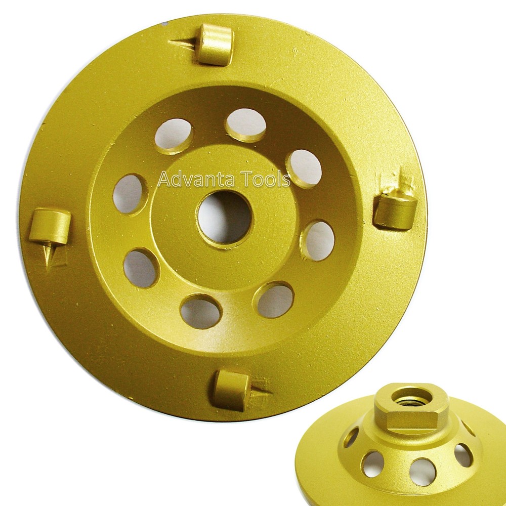 4” PCD Cup Wheel - Quarter Round 4-Segment with 5/8"-11 Arbor
