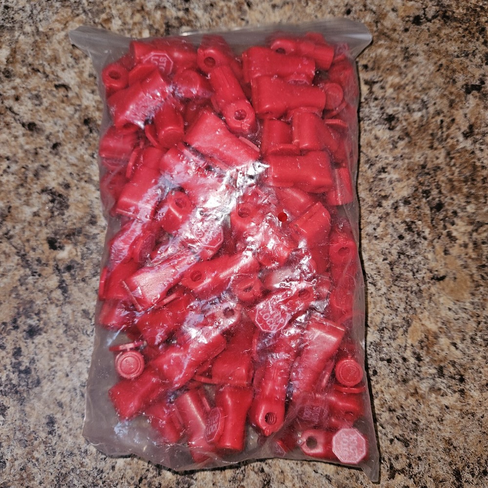 Peg Hook Locks Stop Lock 100 Pcs Plastic Red Stop Locks Retail Peg Hook Security