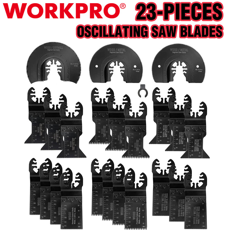 WORKPRO 23-Pieces Metal Wood Oscillating Saw Blades Set Quick Release Multitools