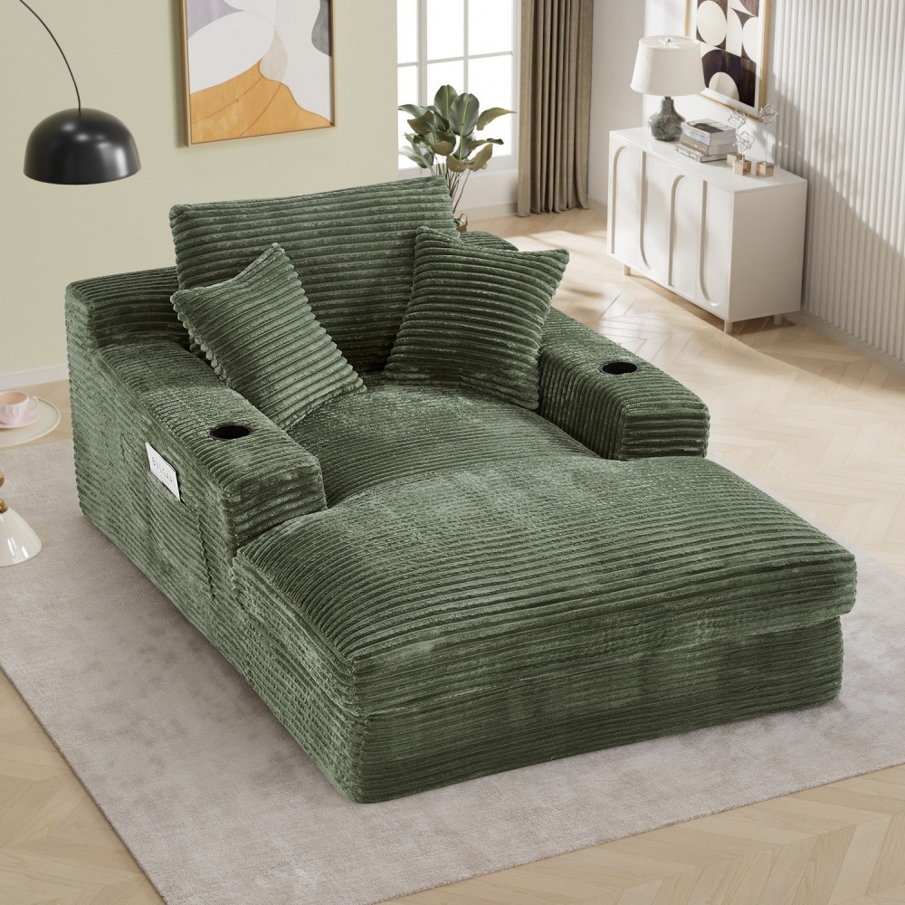 49"W x 75"D Oversized Comfy Chaise Lounge Sofa Boneless Reading Deep Seat Couch