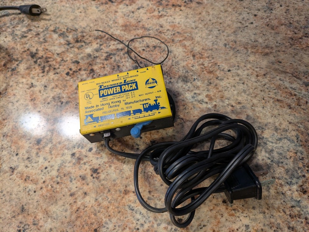 Vintage AHM Model Train 70206 Thunder Line Power Pack Transformer HO - UNTESTED