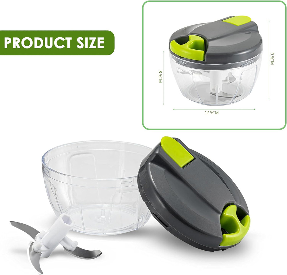 Effortless Manual Food Chopper & Processor - Perfect Kitchen Gift (Green)