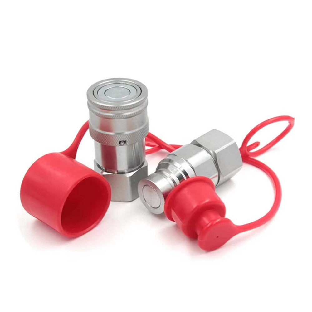 3/8" NPT Skid Steer Bobcat Flat Face Hydraulic Quick Disconnect Coupling Fits...
