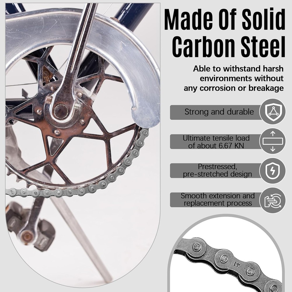 #41 20 ft Roller Chain for Gate Openers Carbon Steel Operator Chain with 2